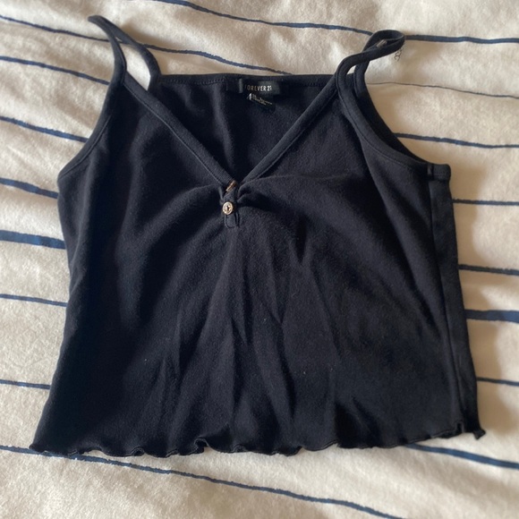 Forever 21 Black Cropped Tank Top - Picture 1 of 5